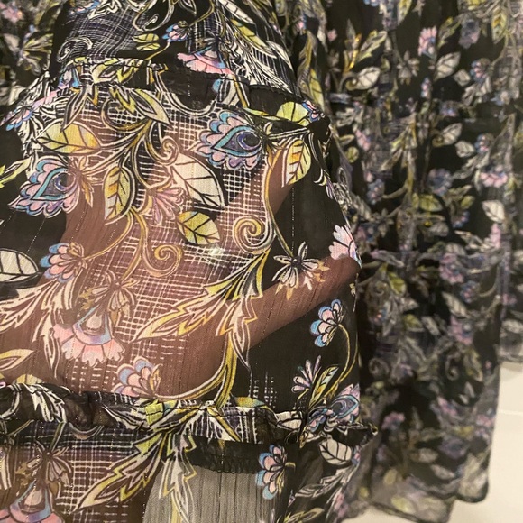 NWT Mini Lurex Chiffon Tiered boho Dress - sold out colour- 1X - Picture 10 of 11